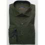 Мужская рубашка стрейч зеленая ETERNA SLIM FIT длинный рукав